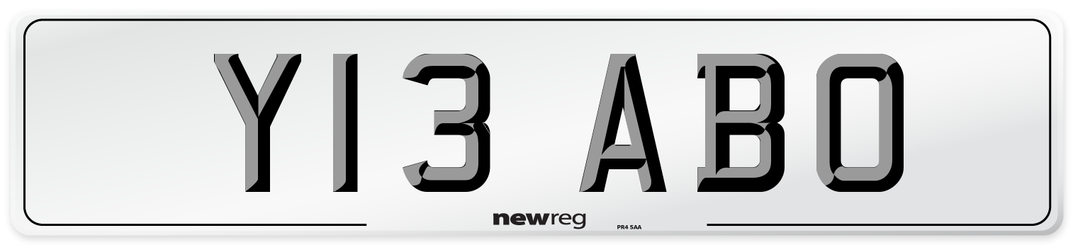 Y13 ABO Number Plate from New Reg